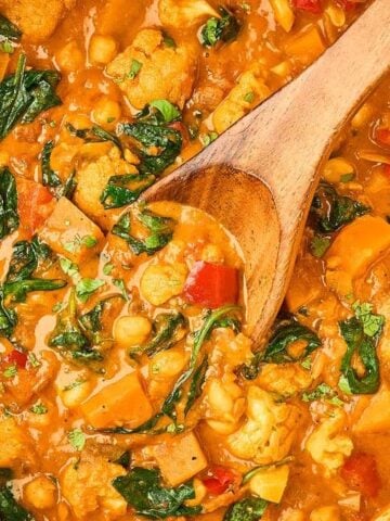 A close-up view of Vegetable Curry.