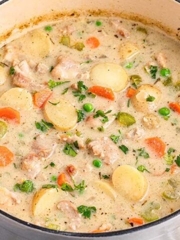 A pot of One Pot Chicken Stew.