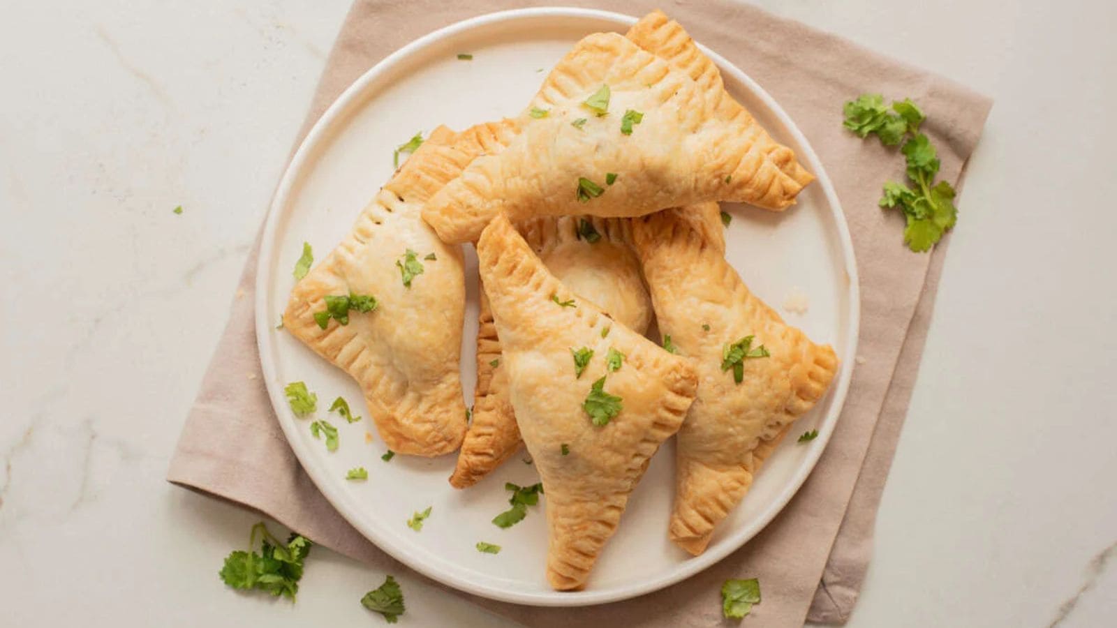 A plate of Jamaican patties.