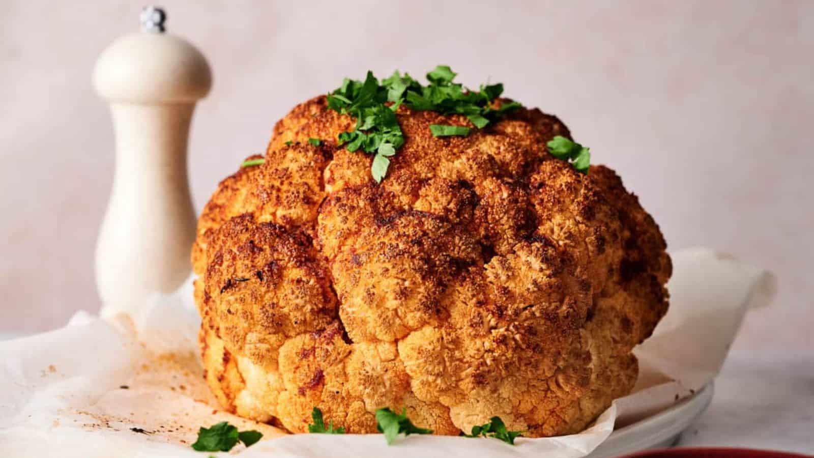 An image of a Roasted Whole Cauliflower.