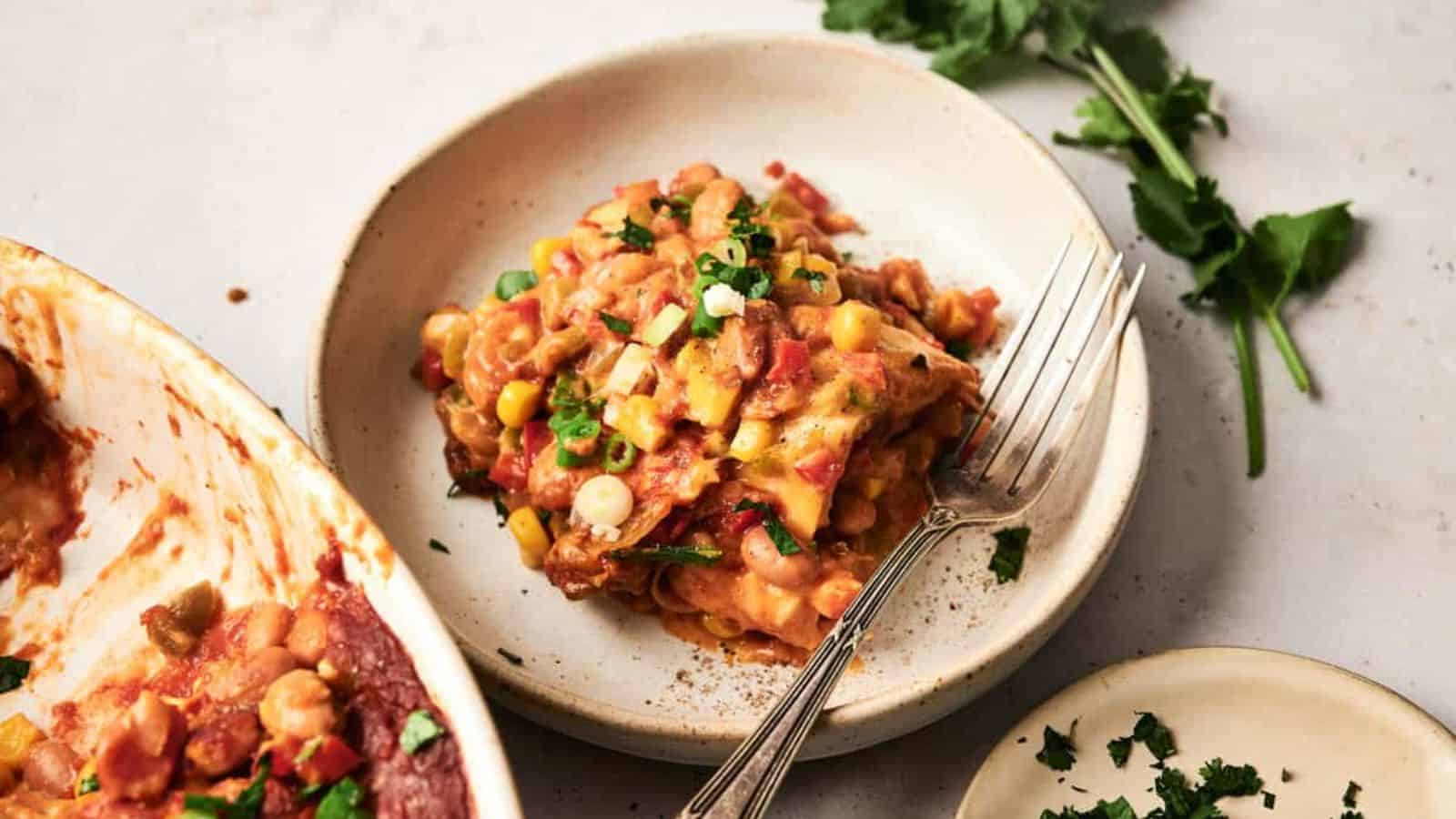 This image has an empty alt attribute; its file name is Vegan-Enchilada-Casserole.jpg