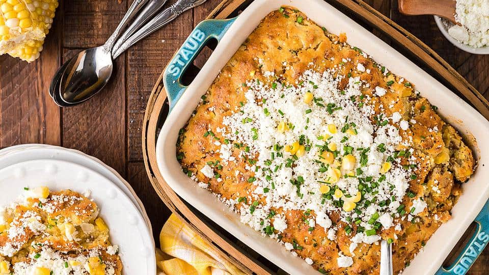 An overview of Air Fryer Corn Casserole.