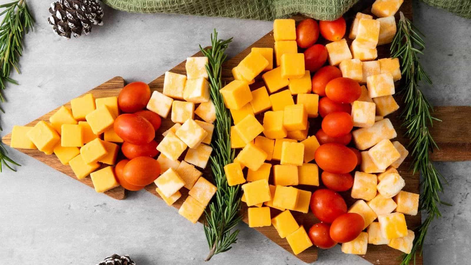 Top view of the easiest Christmas Tree Charcuterie Board.